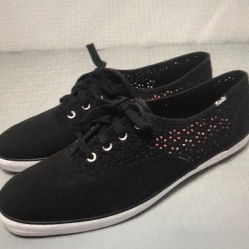 Keds black eyelet design canvas sneakers
